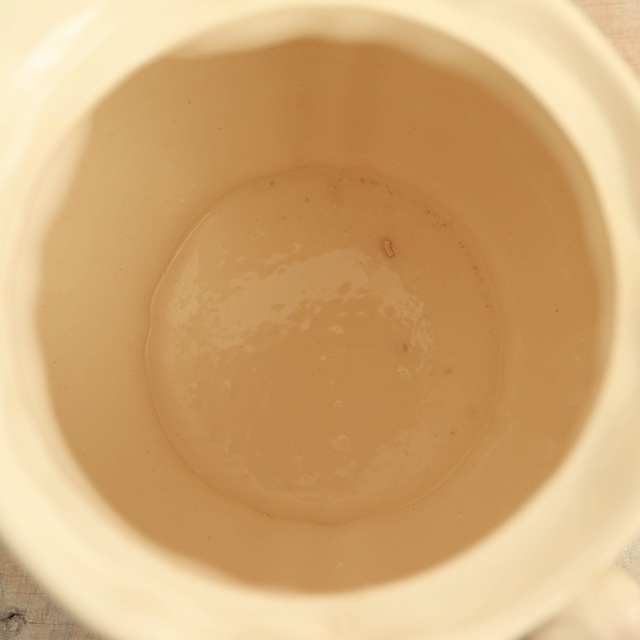 アンティーク ティーポット 花リム Ivoire フランス サルグミンヌ製 Sarreguemines