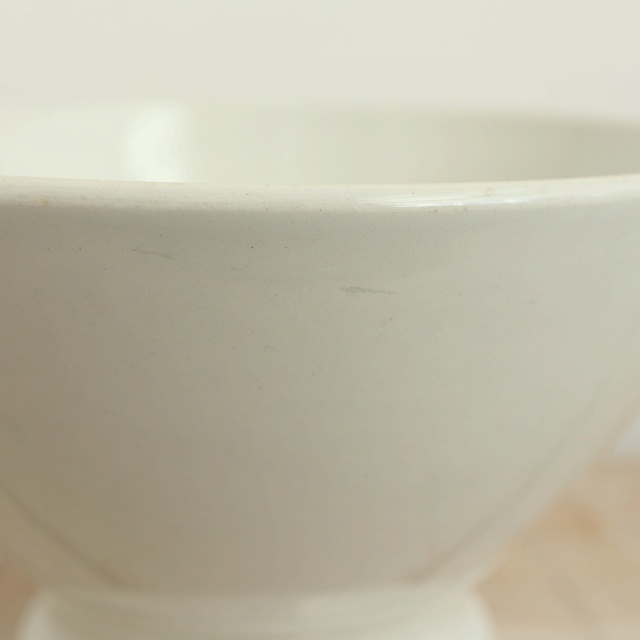 アンティーク カフェオレボウル 白 フランス リュネヴィル製 K&G LUNEVILLE