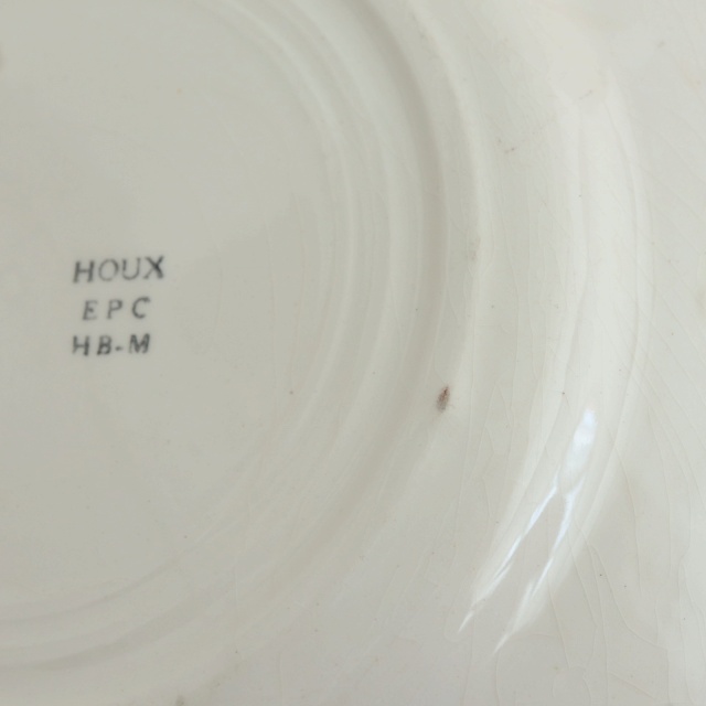 アンティーク プレート 皿 ヒイラギ HOUX フランス クレイユ