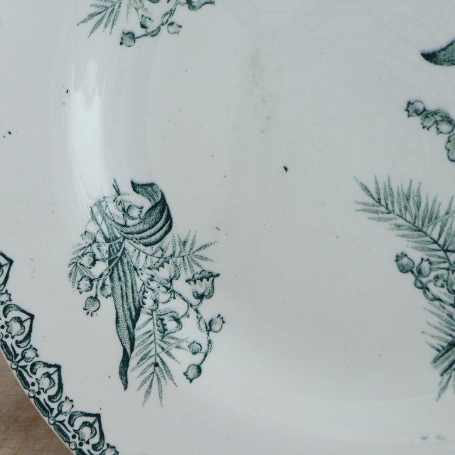 アンティーク プレート スズラン 皿 MUGUET フランス サンタマン製 ST.AMAND AMANDINOISE