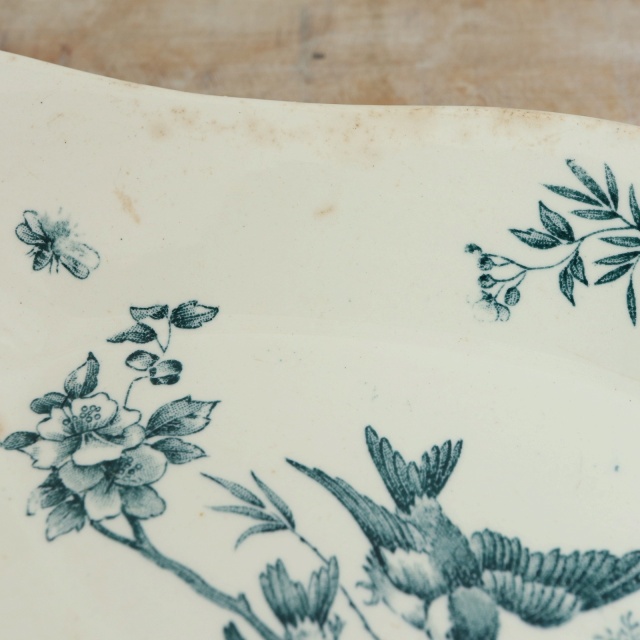 アンティーク ラヴィエ 小鳥 オーバル皿 MIGNON フランス ロンウィー製 LONGWY