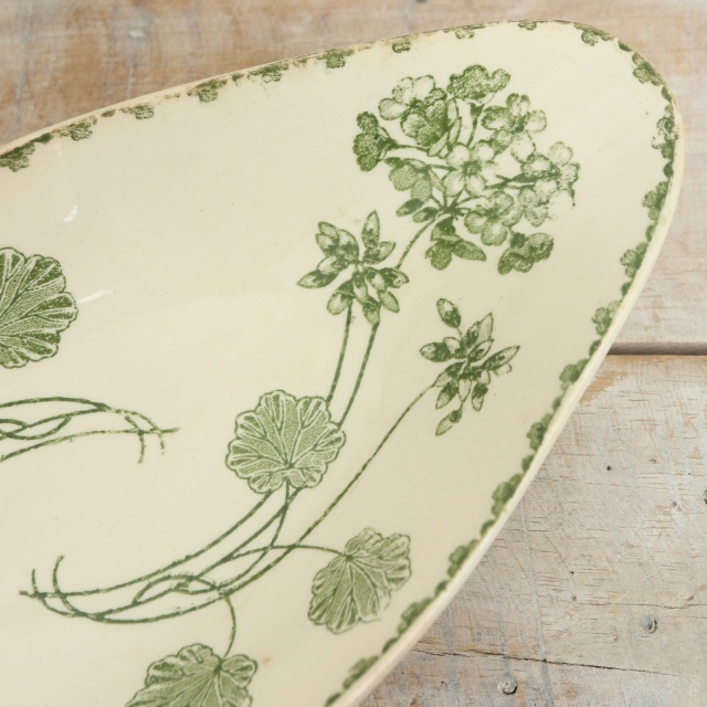 アンティーク ラヴィエ ゼラニウム GERANIUM フランス サルグミンヌ製 U&C SARREGUEMINES