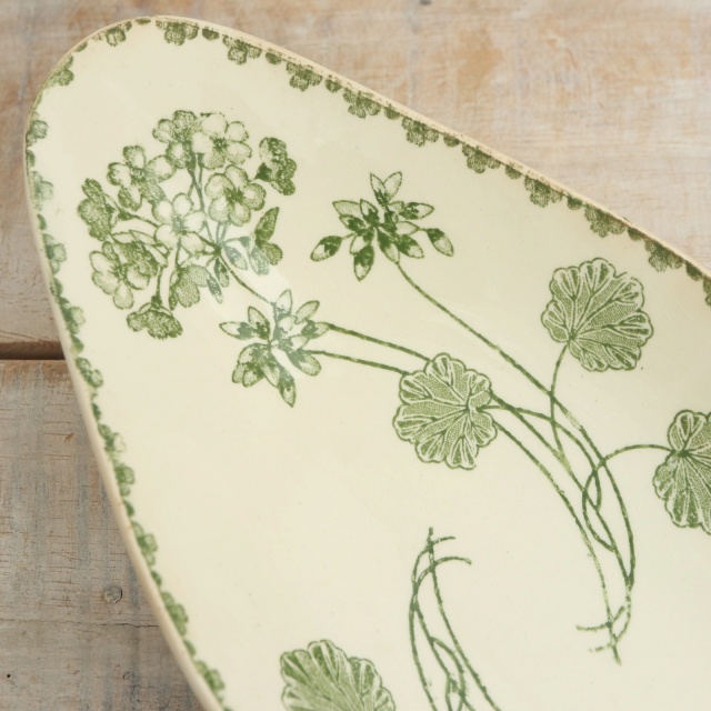アンティーク ラヴィエ ゼラニウム GERANIUM フランス サルグミンヌ製 U&C SARREGUEMINES