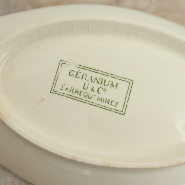 アンティーク ラヴィエ ゼラニウム GERANIUM フランス サルグミンヌ製 U&C SARREGUEMINES