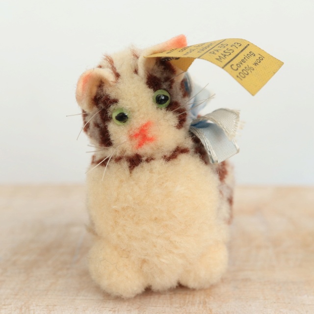 アンティーク シュタイフ ネコ ウーレン ミニチュア Steiff 5cm