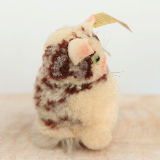 アンティーク シュタイフ ネコ ウーレン ミニチュア Steiff 5cm