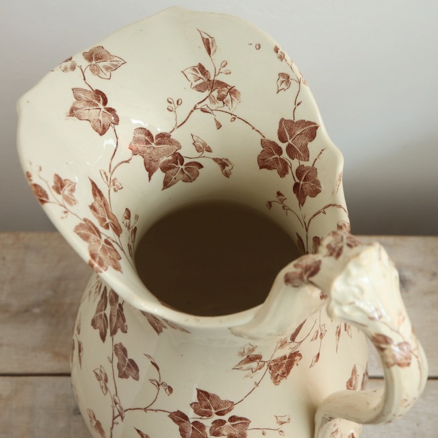 アンティーク ピシェ アイビー FLORA クレイユモントロー製 B&C Creil
