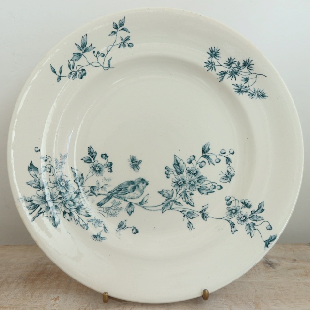 アンティーク プレート 小鳥 皿 MIGNON フランス ロンウィー製 LONGWY