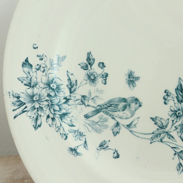 アンティーク プレート 小鳥 皿 MIGNON フランス ロンウィー製 LONGWY