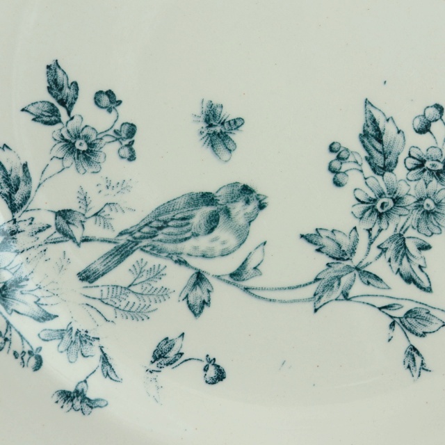 アンティーク プレート 小鳥 皿 MIGNON フランス ロンウィー製 LONGWY