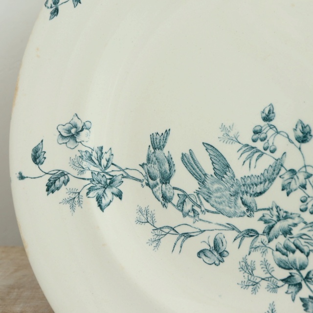 アンティーク プレート 小鳥 皿 MIGNON フランス ロンウィー製 LONGWY