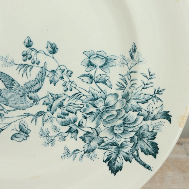 アンティーク プレート 小鳥 皿 MIGNON フランス ロンウィー製 LONGWY