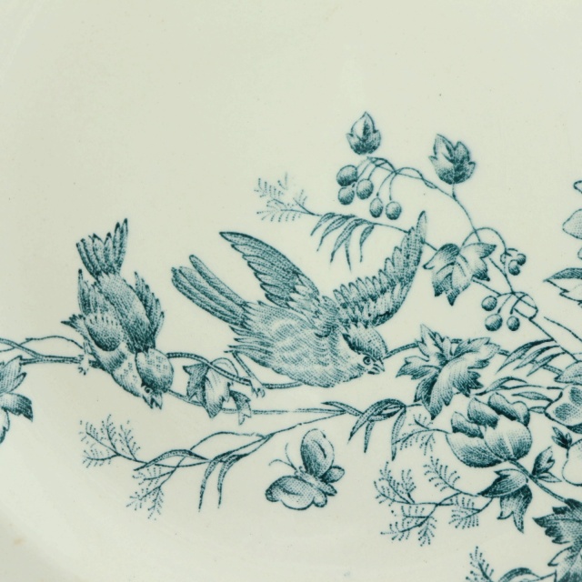 アンティーク プレート 小鳥 皿 MIGNON フランス ロンウィー製 LONGWY