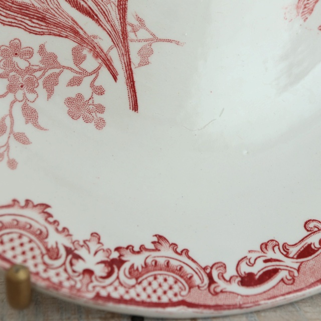 アンティークプレート フォンタンジュ ソーサー 小皿  フランス サルグミンヌ製 FONTANGES SARREGUEMINES