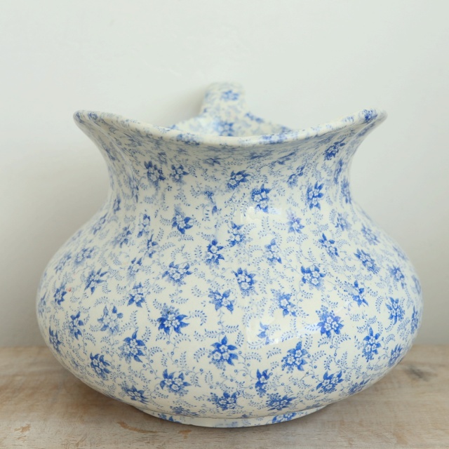 アンティーク ピシェ 小花 フランス クレイユモントロー製 Creil Montereau