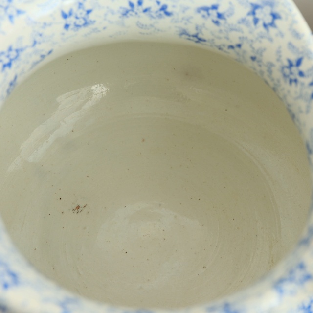 アンティーク ピシェ 小花 フランス クレイユモントロー製 Creil Montereau