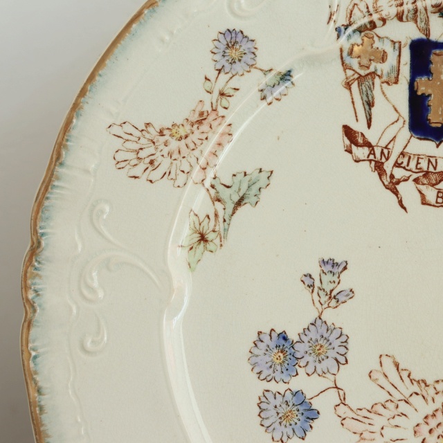 アンティーク プレート 絵皿 Louis XV フランス ロンウィー製 LONGWY