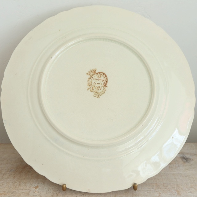 アンティーク プレート 絵皿 Louis XV フランス ロンウィー製 LONGWY