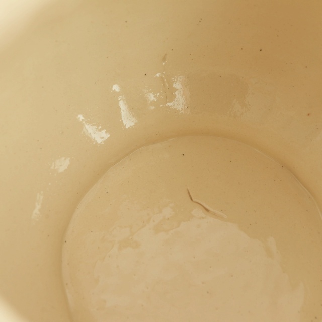 アンティーク シュガーポット 花リム Ivoire フランス サルグミンヌ製 Sarreguemines