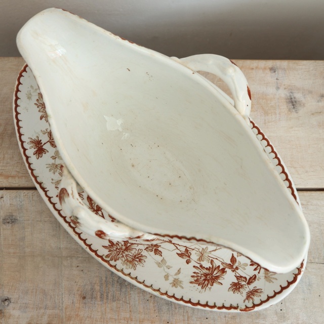 アンティーク ソーシエール MIGNARDISE フランス クレイユモントロー製 Creil Montereau