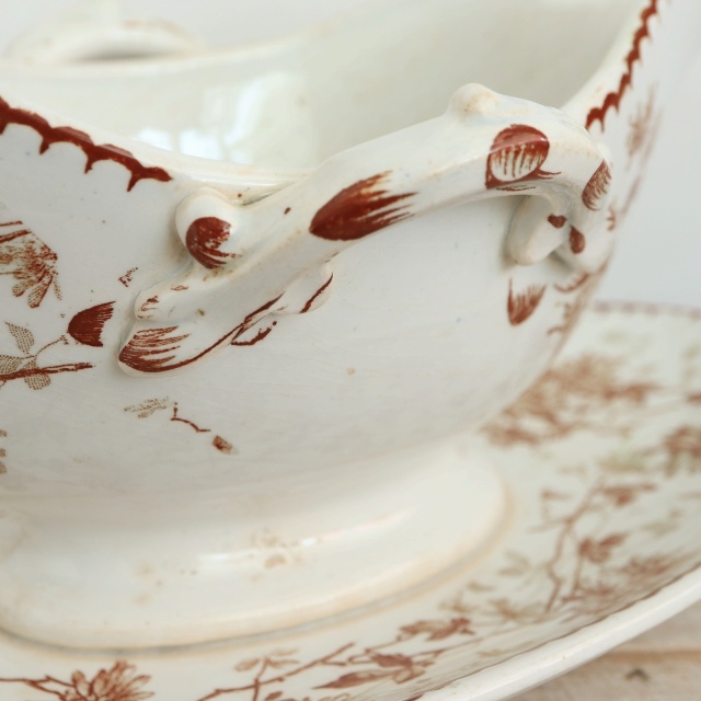 アンティーク ソーシエール MIGNARDISE フランス クレイユモントロー製 Creil Montereau