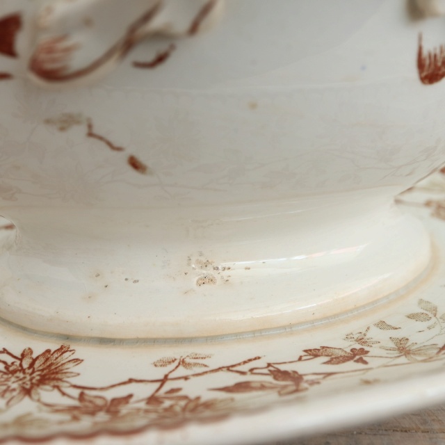 アンティーク ソーシエール MIGNARDISE フランス クレイユモントロー製 Creil Montereau