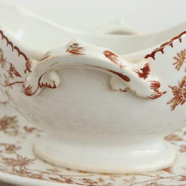 アンティーク ソーシエール MIGNARDISE フランス クレイユモントロー製 Creil Montereau