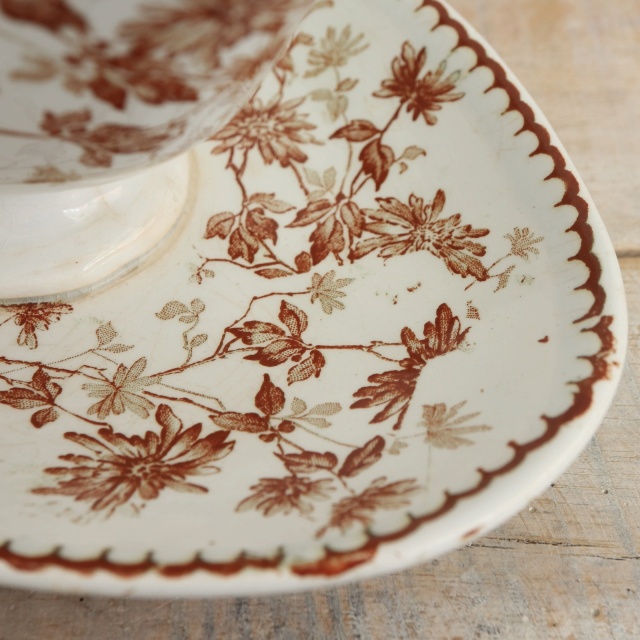 アンティーク ソーシエール MIGNARDISE フランス クレイユモントロー製 Creil Montereau