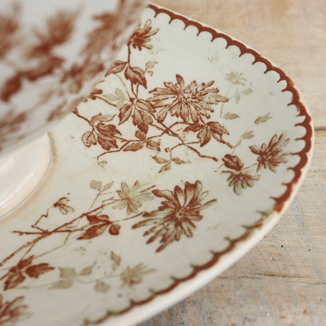 美品 フランス　クレイユモントロー MIGNARDISE 平皿23cm Creil et Montereau (クレイユモントロー) Mignardiseプレート D