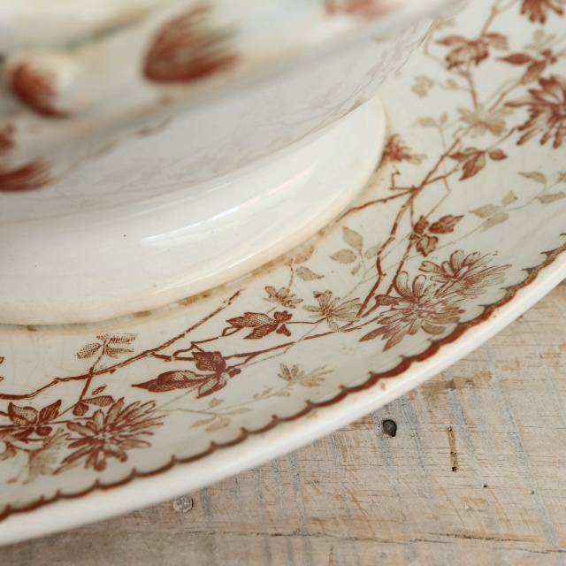 アンティーク ソーシエール MIGNARDISE フランス クレイユモントロー製 Creil Montereau