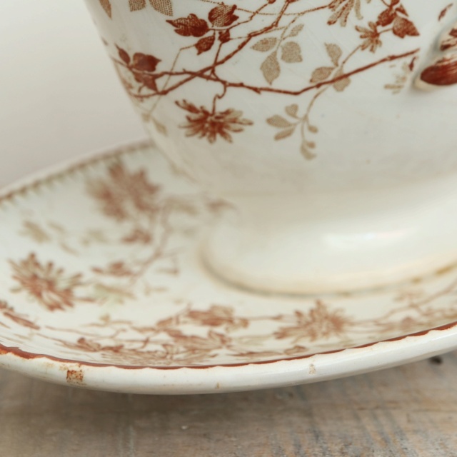 アンティーク ソーシエール MIGNARDISE フランス クレイユモントロー製 Creil Montereau