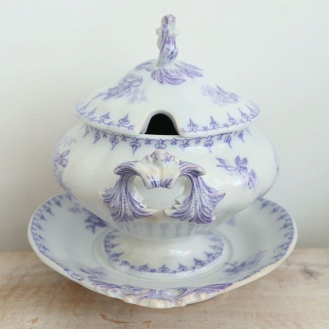 アンティーク ソーシエール FLORE フランス サルグミンヌ製 U&C SARREGUEMINES