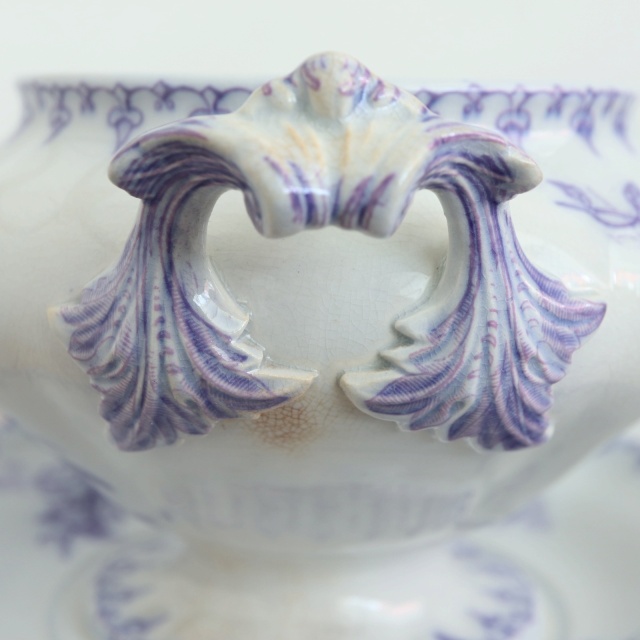 アンティーク ソーシエール FLORE フランス サルグミンヌ製 U&C SARREGUEMINES