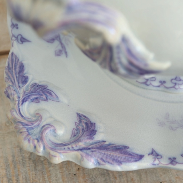 アンティーク ソーシエール FLORE フランス サルグミンヌ製 U&C SARREGUEMINES