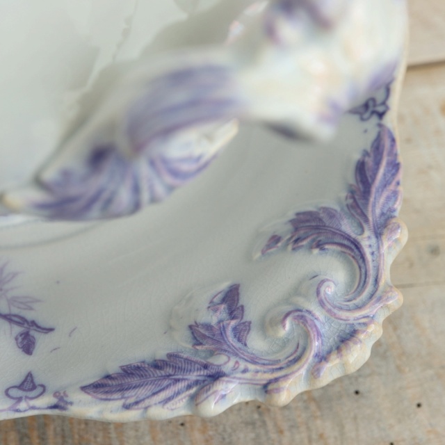 アンティーク ソーシエール FLORE フランス サルグミンヌ製 U&C SARREGUEMINES