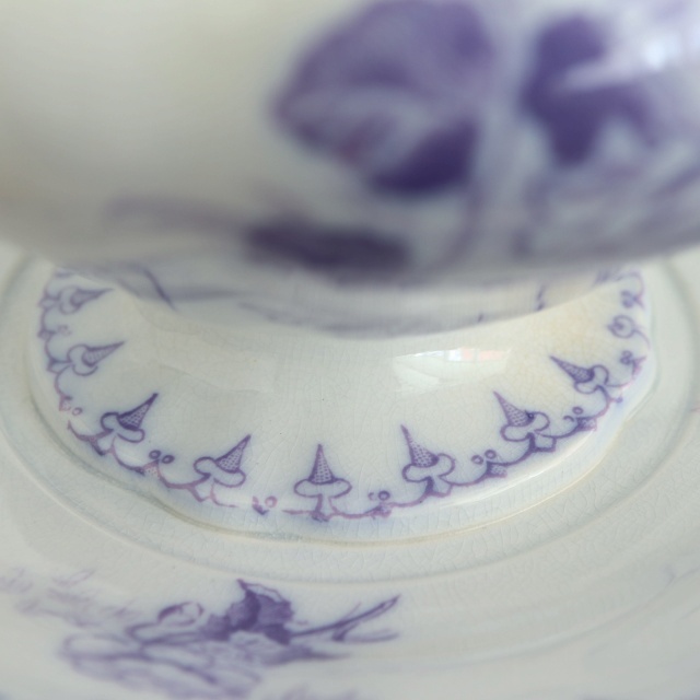 アンティーク ソーシエール FLORE フランス サルグミンヌ製 U&C SARREGUEMINES