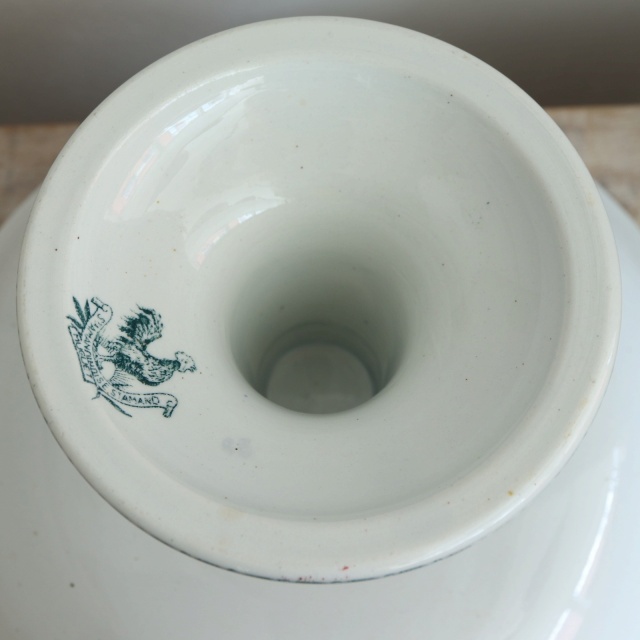 アンティーク コンポティエ スズラン MUGUET フランス サンタマン製 ST.AMAND AMANDINOISE