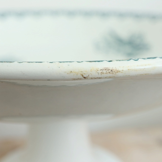 アンティーク コンポティエ スズラン MUGUET フランス サンタマン製 ST.AMAND AMANDINOISE