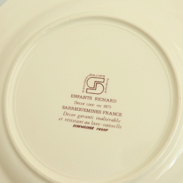 ENFANTS RICHARD デザートプレート 皿 フランス サルグミンヌ製 SARREGUEMINES