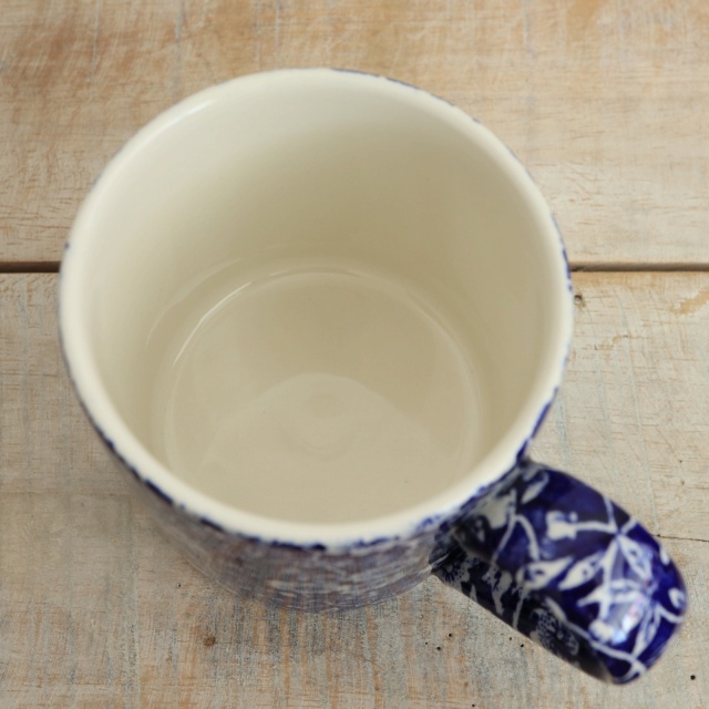 バーレイ Burleigh ブルーキャリコ マグカップ