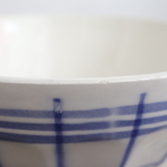 アンティーク カフェオレボウル トーション ブルー フランス ムーラン・デ・ルー製 Moulin des Loups