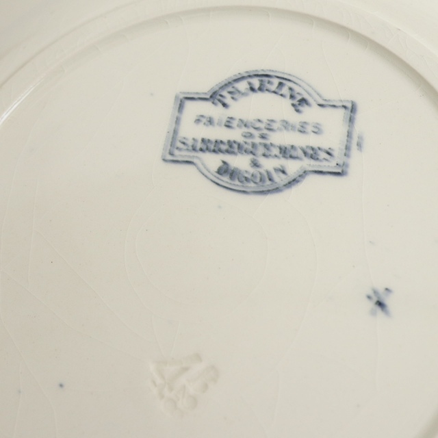 アンティークプレート 深皿 フランス サルグミンヌ製 TSARINE  SARREGUEMINES & DIGOIN