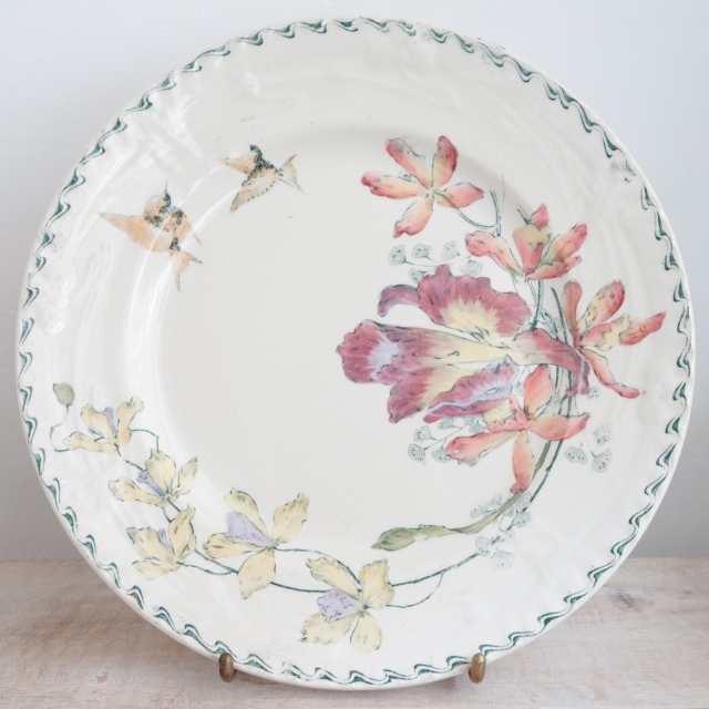 アンティーク プレート アンティーク皿 DELHI フランス クレイユ