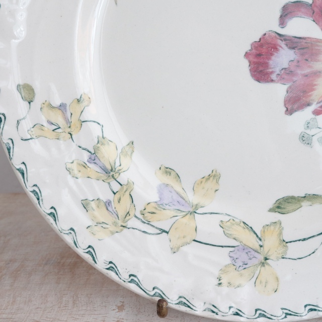 アンティーク プレート アンティーク皿 DELHI フランス クレイユ