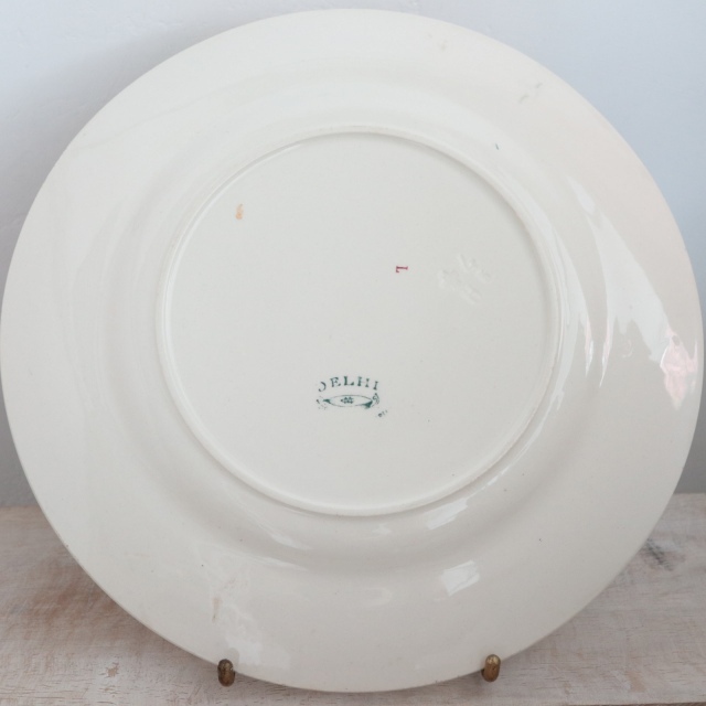 アンティーク プレート アンティーク皿 DELHI フランス クレイユ