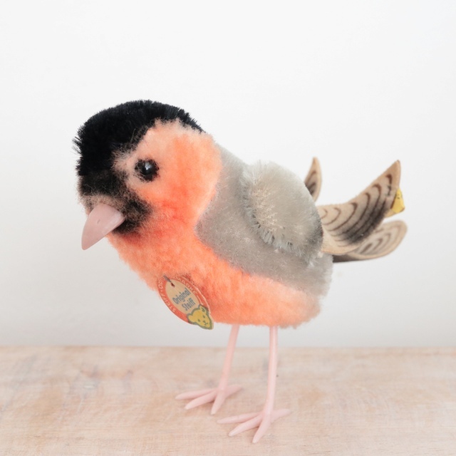 アンティーク シュタイフ 小鳥 ウソ 鷽 Steiff  Dompfaff 10cm