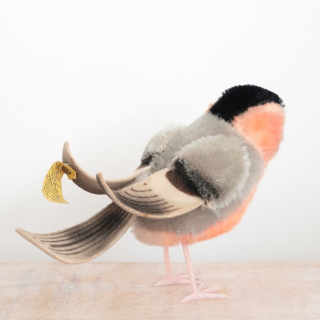 アンティーク シュタイフ 小鳥 ウソ 鷽 Steiff  Dompfaff 10cm