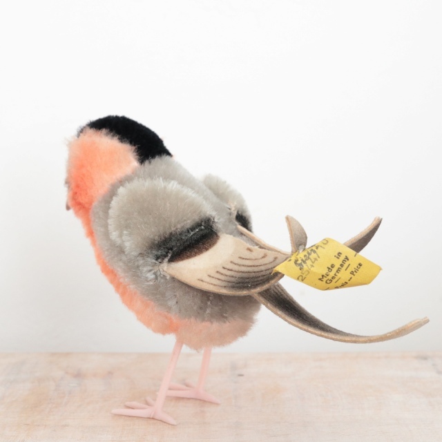 アンティーク シュタイフ 小鳥 ウソ 鷽 Steiff  Dompfaff 10cm
