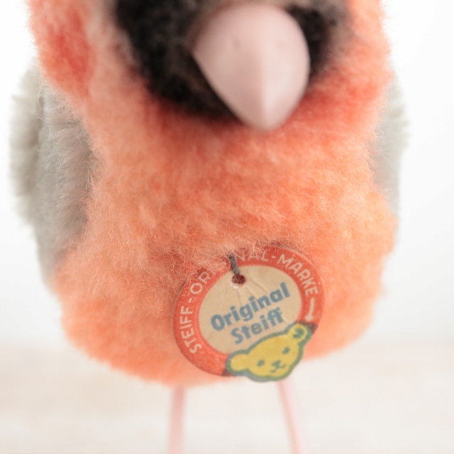 アンティーク シュタイフ 小鳥 ウソ 鷽 Steiff  Dompfaff 10cm