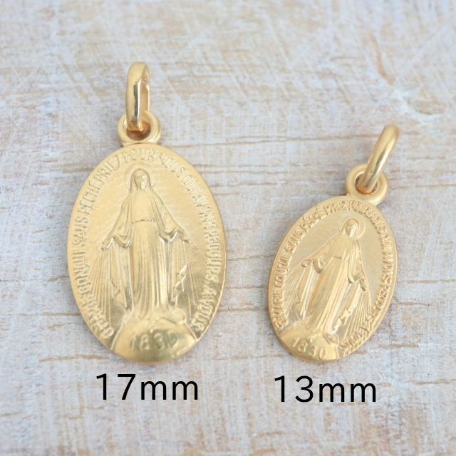 フランス製 不思議のメダイ 17mm ヴェルメイユ シルバーギルド スターリング シルバー925 銀+18金＋24金